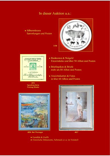 Katalog Rücktitel Rücktitel des Auktionskataloges